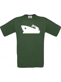 TOP Kinder-Shirt Yacht, Boot, Skipper, Kapitän kult, Farbe dunkelgruen, Größe 104
