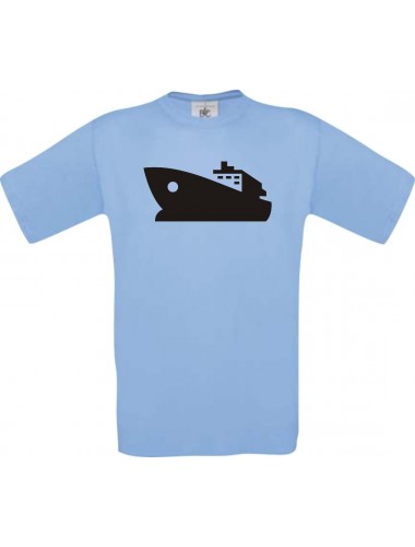 TOP Kinder-Shirt Yacht, Boot, Skipper, Kapitän kult, Farbe hellblau, Größe 104