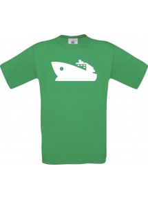 TOP Kinder-Shirt Yacht, Boot, Skipper, Kapitän kult, Farbe kellygreen, Größe 104