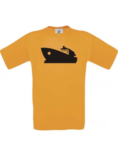 TOP Kinder-Shirt Yacht, Boot, Skipper, Kapitän kult, Farbe orange, Größe 104