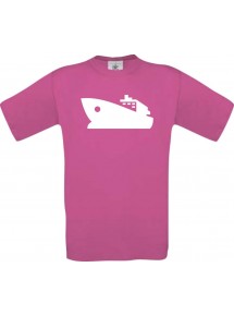 TOP Kinder-Shirt Yacht, Boot, Skipper, Kapitän kult, Farbe pink, Größe 104