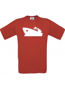 TOP Kinder-Shirt Yacht, Boot, Skipper, Kapitän kult, Farbe rot, Größe 104