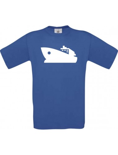 TOP Kinder-Shirt Yacht, Boot, Skipper, Kapitän kult, Farbe royalblau, Größe 104