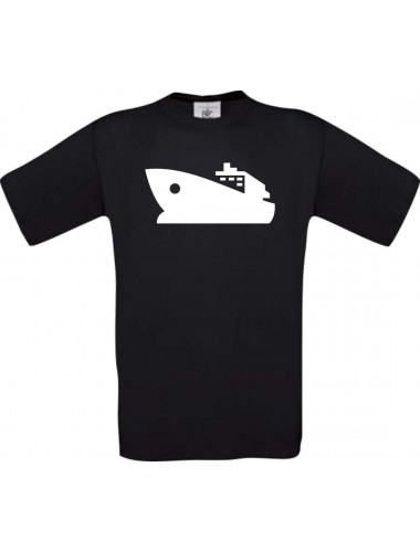 TOP Kinder-Shirt Yacht, Boot, Skipper, Kapitän kult, Farbe schwarz, Größe 104