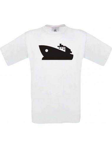 TOP Kinder-Shirt Yacht, Boot, Skipper, Kapitän kult, Farbe weiss, Größe 104