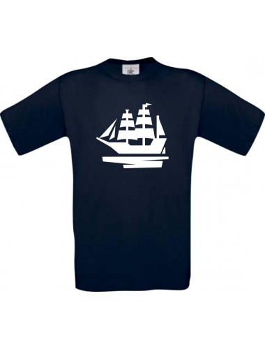 TOP Kinder-Shirt Seegelyacht, Boot, Skipper, Kapitän kult, Farbe blau, Größe 104
