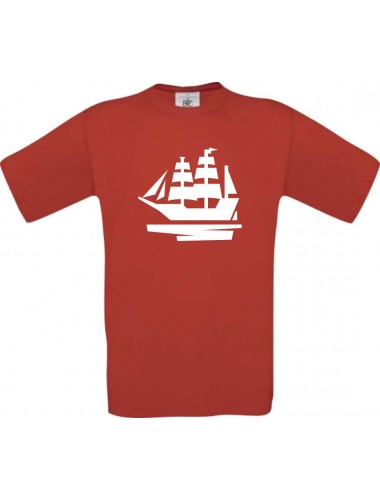 TOP Kinder-Shirt Seegelyacht, Boot, Skipper, Kapitän kult, Farbe rot, Größe 104