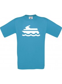 TOP Kinder-Shirt Jetski, Boot, Skipper, Kapitän kult, Farbe atoll, Größe 104