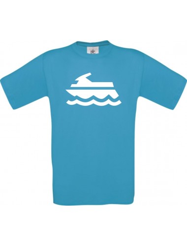 TOP Kinder-Shirt Jetski, Boot, Skipper, Kapitän kult, Farbe atoll, Größe 104