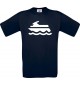 TOP Kinder-Shirt Jetski, Boot, Skipper, Kapitän kult, Farbe blau, Größe 104