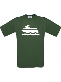 TOP Kinder-Shirt Jetski, Boot, Skipper, Kapitän kult, Farbe dunkelgruen, Größe 104