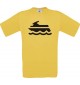 TOP Kinder-Shirt Jetski, Boot, Skipper, Kapitän kult, Farbe gelb, Größe 104