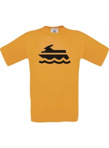 TOP Kinder-Shirt Jetski, Boot, Skipper, Kapitän kult, Farbe orange, Größe 104
