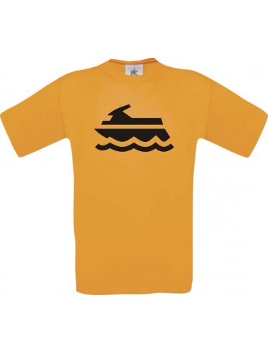 TOP Kinder-Shirt Jetski, Boot, Skipper, Kapitän kult, Farbe orange, Größe 104