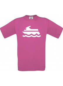 TOP Kinder-Shirt Jetski, Boot, Skipper, Kapitän kult, Farbe pink, Größe 104