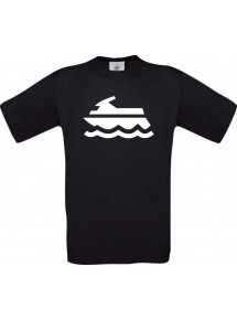 TOP Kinder-Shirt Jetski, Boot, Skipper, Kapitän kult, Farbe schwarz, Größe 104