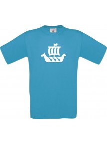 TOP Kinder-Shirt Winkingerschiff,Skipper, Kapitän kult, Farbe atoll, Größe 104