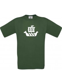 TOP Kinder-Shirt Winkingerschiff,Skipper, Kapitän kult, Farbe dunkelgruen, Größe 104