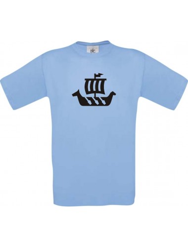 TOP Kinder-Shirt Winkingerschiff,Skipper, Kapitän kult, Farbe hellblau, Größe 104