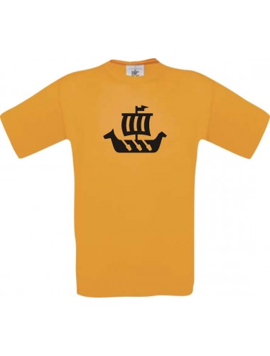 TOP Kinder-Shirt Winkingerschiff,Skipper, Kapitän kult, Farbe orange, Größe 104