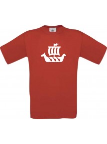 TOP Kinder-Shirt Winkingerschiff,Skipper, Kapitän kult, Farbe rot, Größe 104