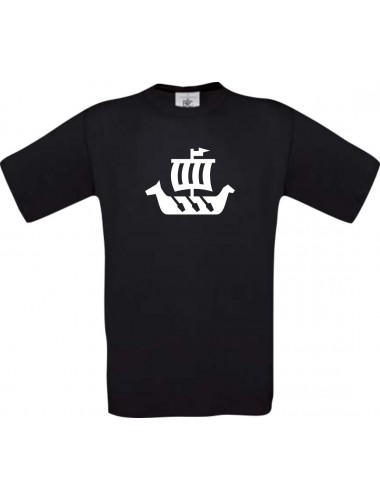 TOP Kinder-Shirt Winkingerschiff,Skipper, Kapitän kult, Farbe schwarz, Größe 104
