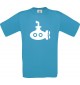TOP Kinder-Shirt U-Boot, Tauchboot, Kapitän kult, Farbe atoll, Größe 104