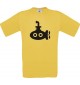 TOP Kinder-Shirt U-Boot, Tauchboot, Kapitän kult, Farbe gelb, Größe 104