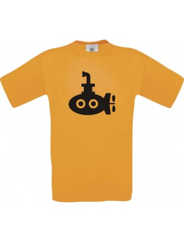 TOP Kinder-Shirt U-Boot, Tauchboot, Kapitän kult, Farbe orange, Größe 104
