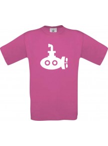 TOP Kinder-Shirt U-Boot, Tauchboot, Kapitän kult, Farbe pink, Größe 104