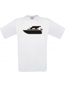 TOP Kinder-Shirt Yacht, Boot, Skipper, Kapitän kult, Farbe weiss, Größe 104
