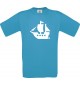 TOP Kinder-Shirt Seegelyacht, Boot, Skipper, Kapitän kult, Farbe atoll, Größe 104