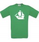 TOP Kinder-Shirt Seegelyacht, Boot, Skipper, Kapitän kult, Farbe kellygreen, Größe 104