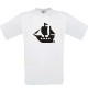 TOP Kinder-Shirt Seegelyacht, Boot, Skipper, Kapitän kult, Farbe weiss, Größe 104