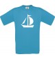 TOP Kinder-Shirt Seegelboot, Jolle, Skipper, Kapitän kult, Farbe atoll, Größe 104