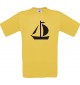 TOP Kinder-Shirt Seegelboot, Jolle, Skipper, Kapitän kult, Farbe gelb, Größe 104