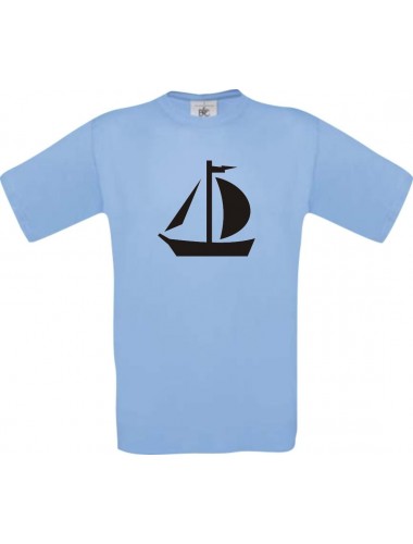 TOP Kinder-Shirt Seegelboot, Jolle, Skipper, Kapitän kult, Farbe hellblau, Größe 104