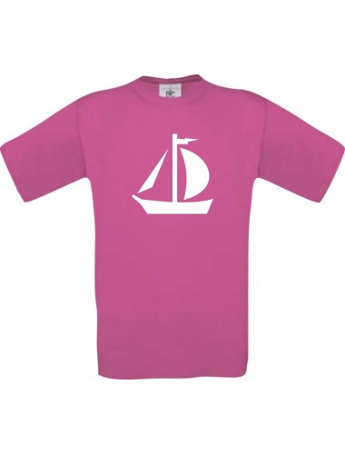 TOP Kinder-Shirt Seegelboot, Jolle, Skipper, Kapitän kult, Farbe pink, Größe 104