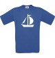 TOP Kinder-Shirt Seegelboot, Jolle, Skipper, Kapitän kult, Farbe royalblau, Größe 104