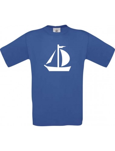 TOP Kinder-Shirt Seegelboot, Jolle, Skipper, Kapitän kult, Farbe royalblau, Größe 104