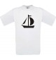 TOP Kinder-Shirt Seegelboot, Jolle, Skipper, Kapitän kult, Farbe weiss, Größe 104