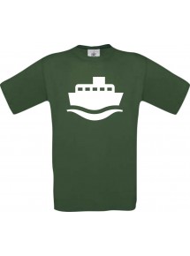 TOP Kinder-Shirt Frachter, Übersee, Skipper, Kapitän kult, Farbe dunkelgruen, Größe 104