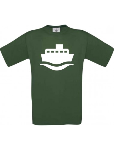 TOP Kinder-Shirt Frachter, Übersee, Skipper, Kapitän kult, Farbe dunkelgruen, Größe 104