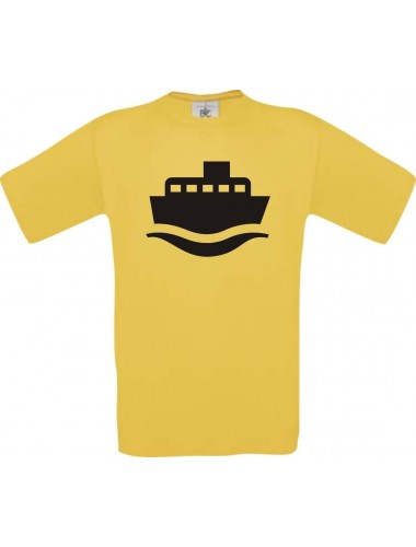 TOP Kinder-Shirt Frachter, Übersee, Skipper, Kapitän kult, Farbe gelb, Größe 104