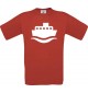 TOP Kinder-Shirt Frachter, Übersee, Skipper, Kapitän kult, Farbe rot, Größe 104
