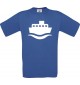 TOP Kinder-Shirt Frachter, Übersee, Skipper, Kapitän kult, Farbe royalblau, Größe 104