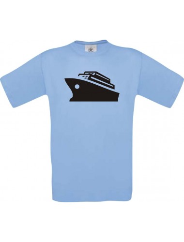 TOP Kinder-Shirt Kreuzfahrtschiff, Passagierschiff kult, Farbe hellblau, Größe 104