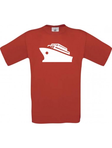 TOP Kinder-Shirt Kreuzfahrtschiff, Passagierschiff kult, Farbe rot, Größe 104