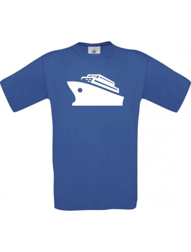 TOP Kinder-Shirt Kreuzfahrtschiff, Passagierschiff kult, Farbe royalblau, Größe 104