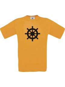 TOP Kinder-Shirt Steuerrad, Boot, Skipper, Kapitän kult, Farbe orange, Größe 104